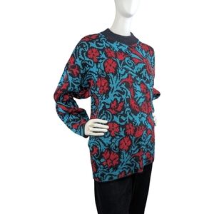 Mathias Vintage Metallic Holiday Sweater, Made In USA, Size XL